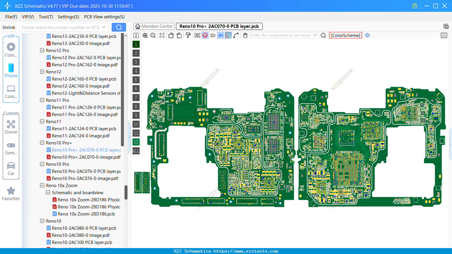 OPPO Reno10 Pro+ 2AC070-0 PCB Layer